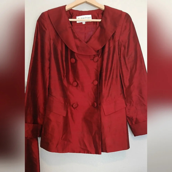 B. Michael New York 100% Silk 2 Piece Matching Skirtsuit Skirt & Jacket Suit 10 - Picture 3 of 10